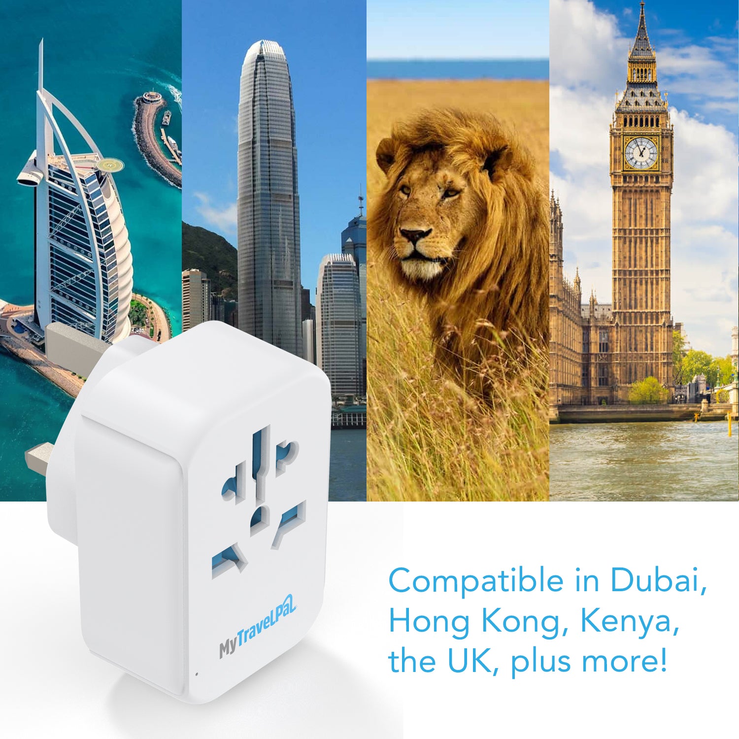 World To UK Adaptor With 3 USB Ports (Type G)