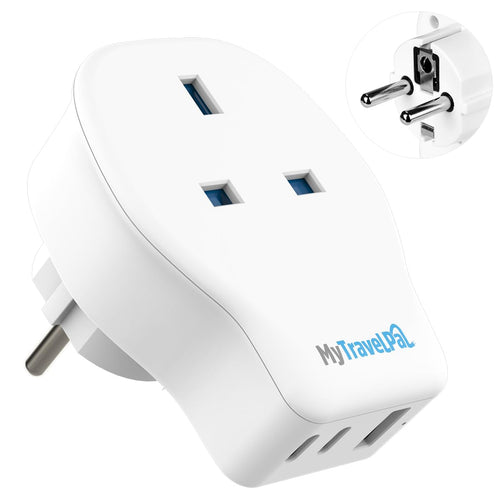 UK to Europe 20W PD Travel Adapter With USB C