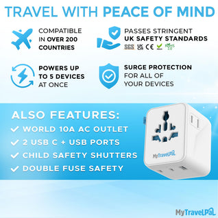 MyTravelPal® Worldwide Travel Adaptor (Ungrounded)
