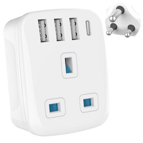 South Africa Plug Adapter with USB C (Type M)