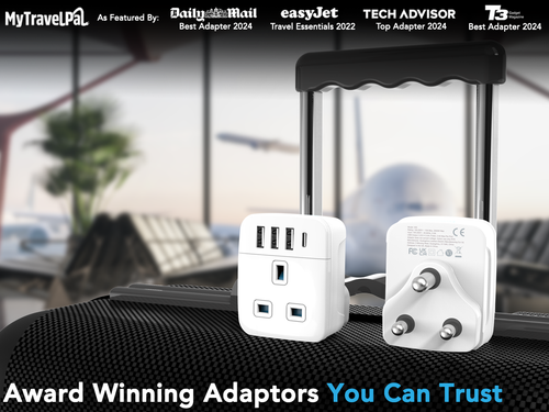South Africa Plug Adapter with USB C (Type M)