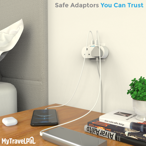 Double USA / Canada Travel Adaptor With USB Ports (Type B)