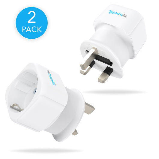 Schuko / Europe To UK Adaptor (2 Pack)