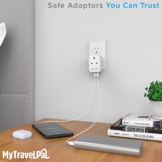 UK to USA Travel Adaptor With USB-C (Type B)