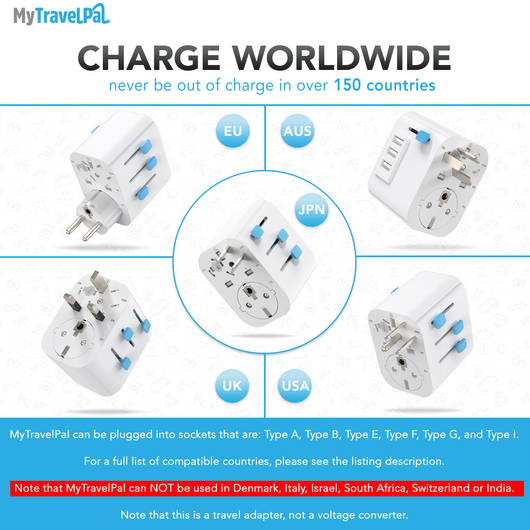 MyTravelPal® Pro: Universal Travel Adaptor