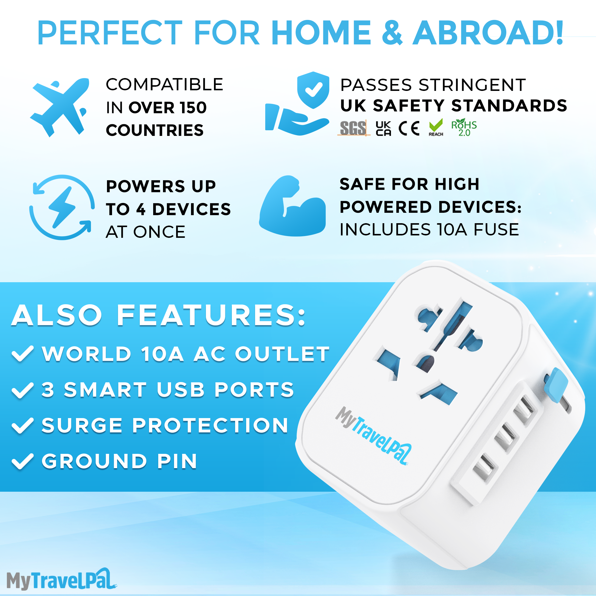 MyTravelPal® Pro: Universal Travel Adaptor