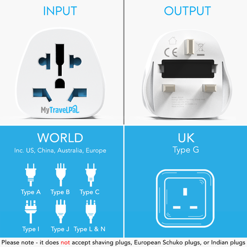 World To UK Travel Adaptor