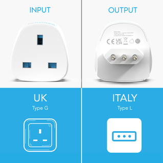 UK To Italy Plug Adapter (Type L)