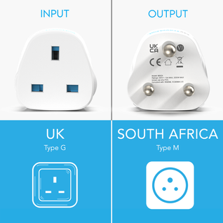 UK To South Africa Plug Adapter (Type M)